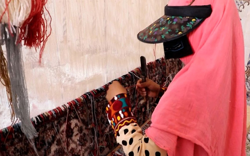 تولید فرش دستباف، هنر دستان زنان بشاگردی