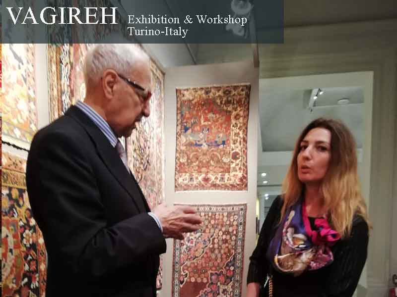 بازدید مدیر موزه ملی فرش باکو از نمایشگاه واگیره های دکتر صباحی در تورینو